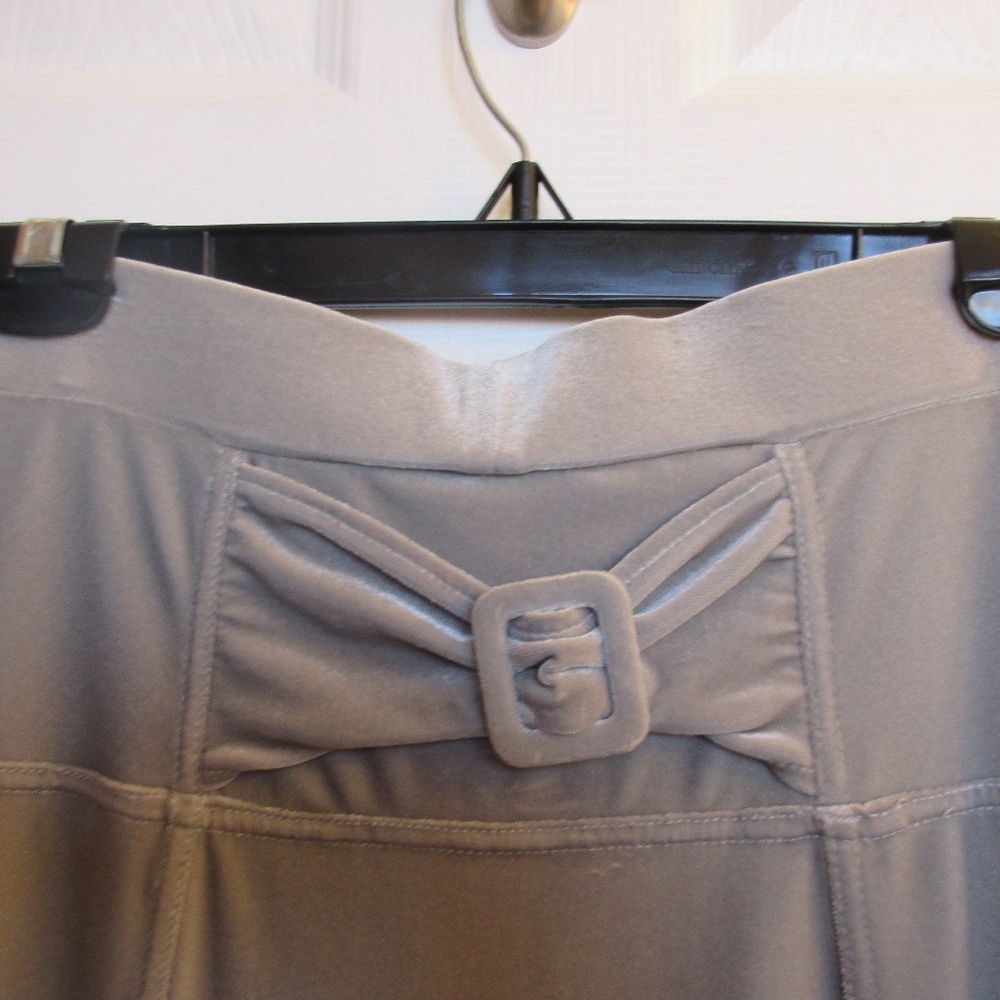 Big Enough Stretchy Silver Velvet Long Skirt